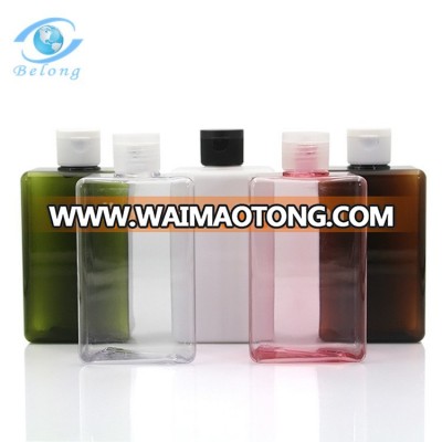 IBELONG 300ml Green Pink White Amber Clear square PETG plastic shampoo bottle with flip top cap manufacturer